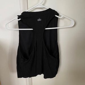 Alo ribbed flowy black tank